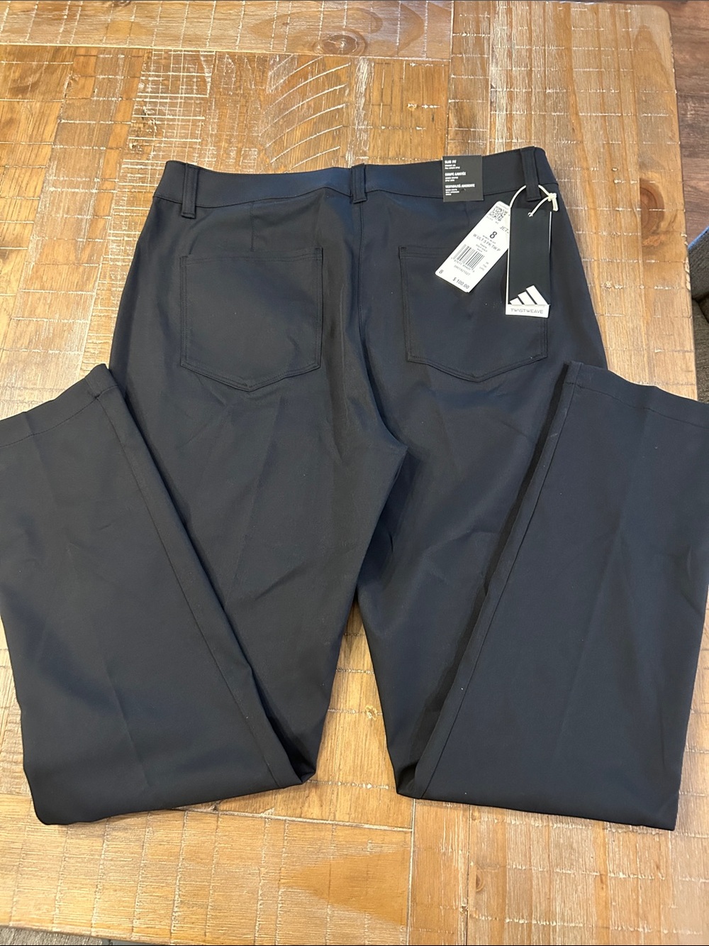 adidas Black Slim fit Pants with Rear Pockets size 8